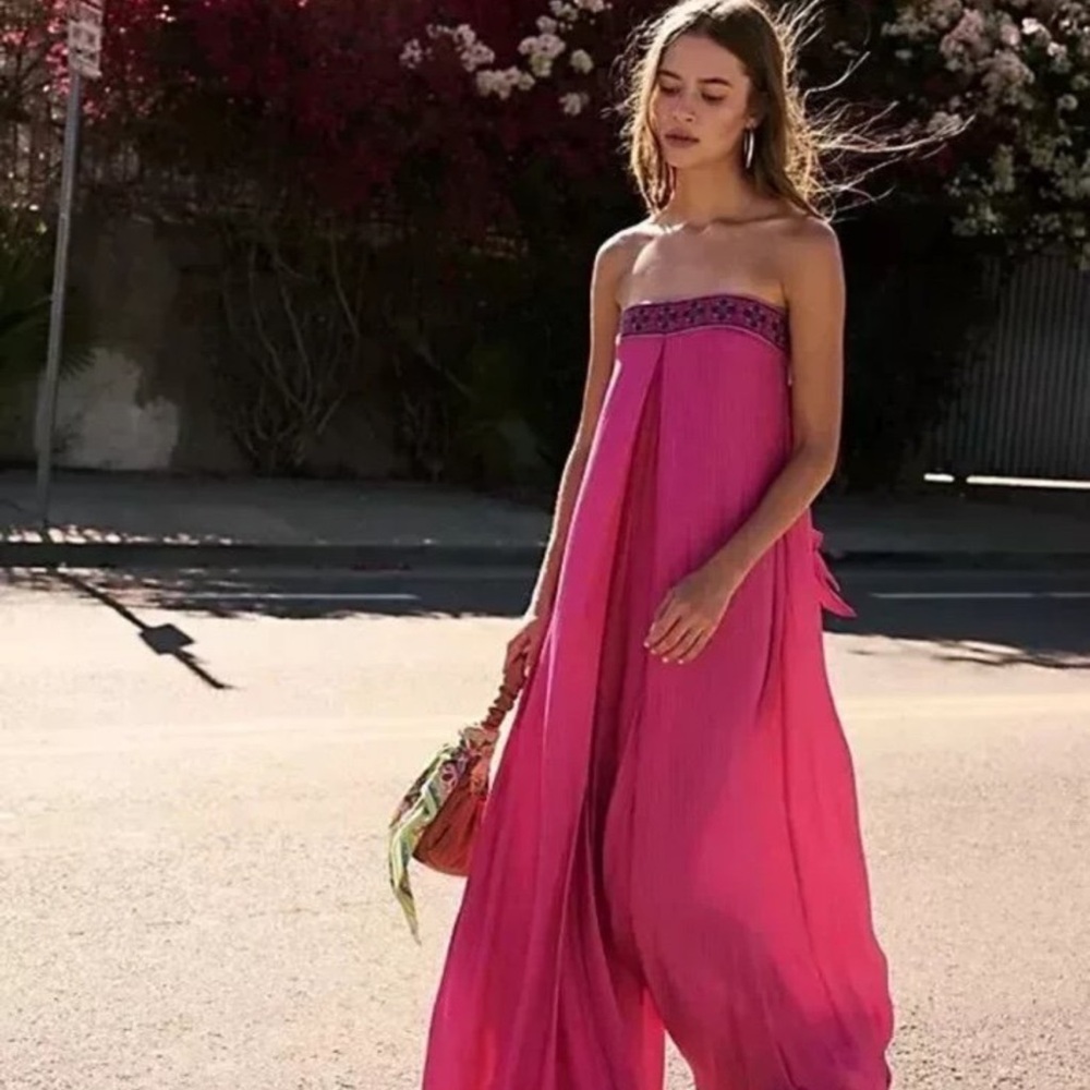 Free People Vibrant Pink jumpsuit